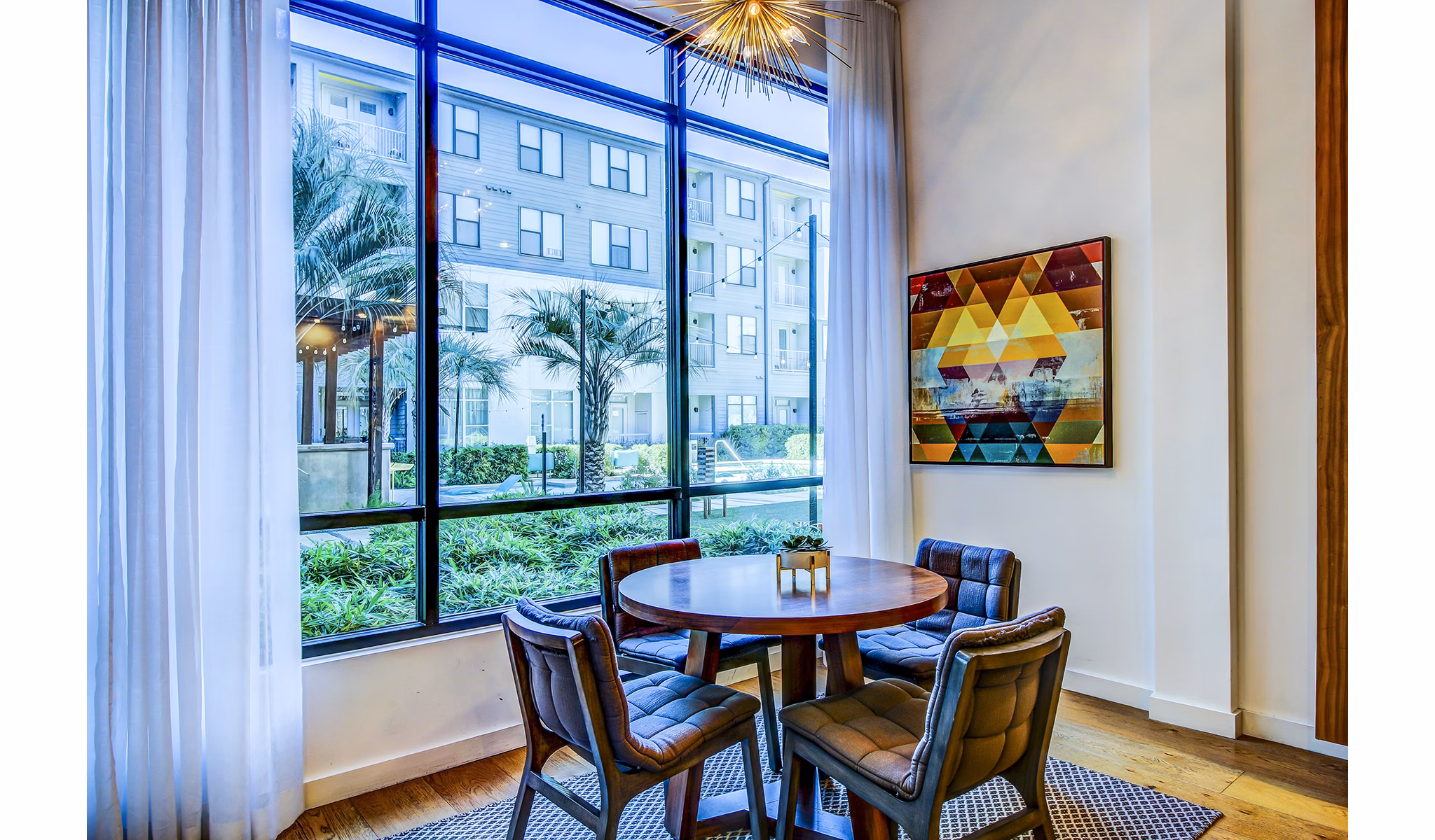 Modern meeting facility with advanced AV equipment at Elan East Apartments