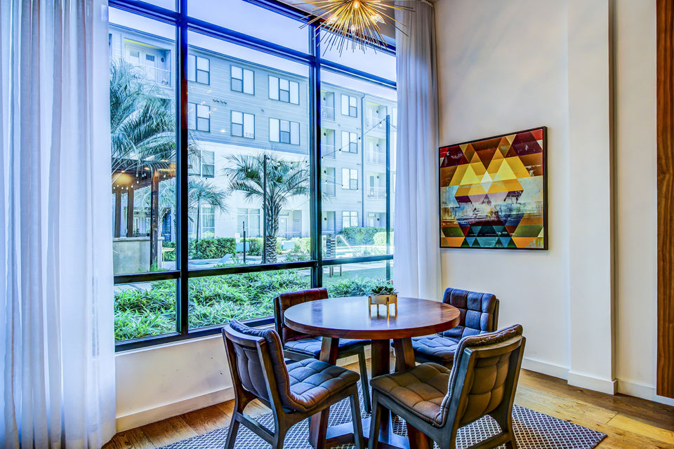 Modern meeting facility with advanced AV equipment at Elan East Apartments