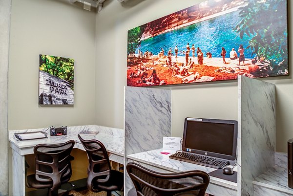 Modern business center with conference facilities at Coldwater Luxury Apartments