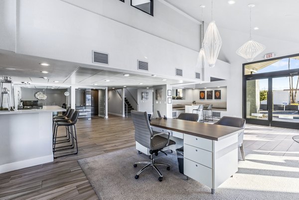 Modern clubhouse and leasing office at Fountain Palms Apartments offering luxury living and amenities in a Greystar community