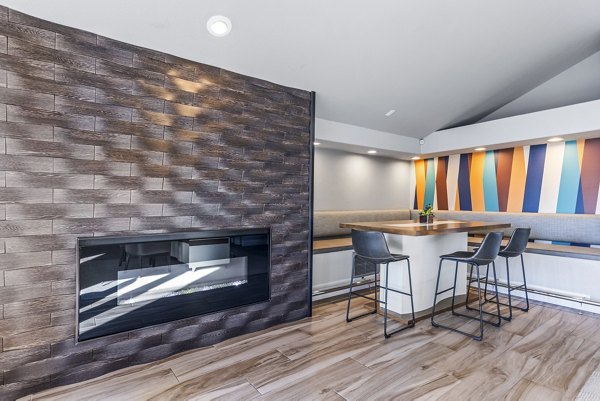 Elegant clubhouse with modern decor at Fountain Palms Apartments, a Greystar luxury apartment community