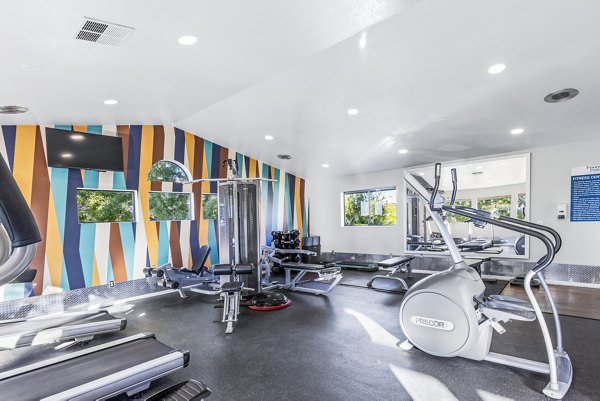 State-of-the-art fitness center featuring modern equipment at Fountain Palms Apartments, ideal for active lifestyles and wellness-focused residents