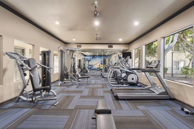 fitness center at Haven at Towne Center Apartments