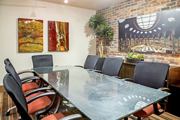 Modern meeting facility with sleek design at Sawyer Heights Lofts Luxury Apartments