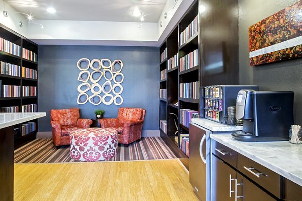 Clubhouse at Sawyer Heights Lofts: Modern luxury amenities for residents, including comfortable seating and social spaces