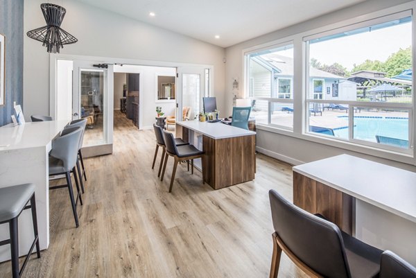 Clubhouse and leasing office with modern design at Avana at Happy Valley Apartments