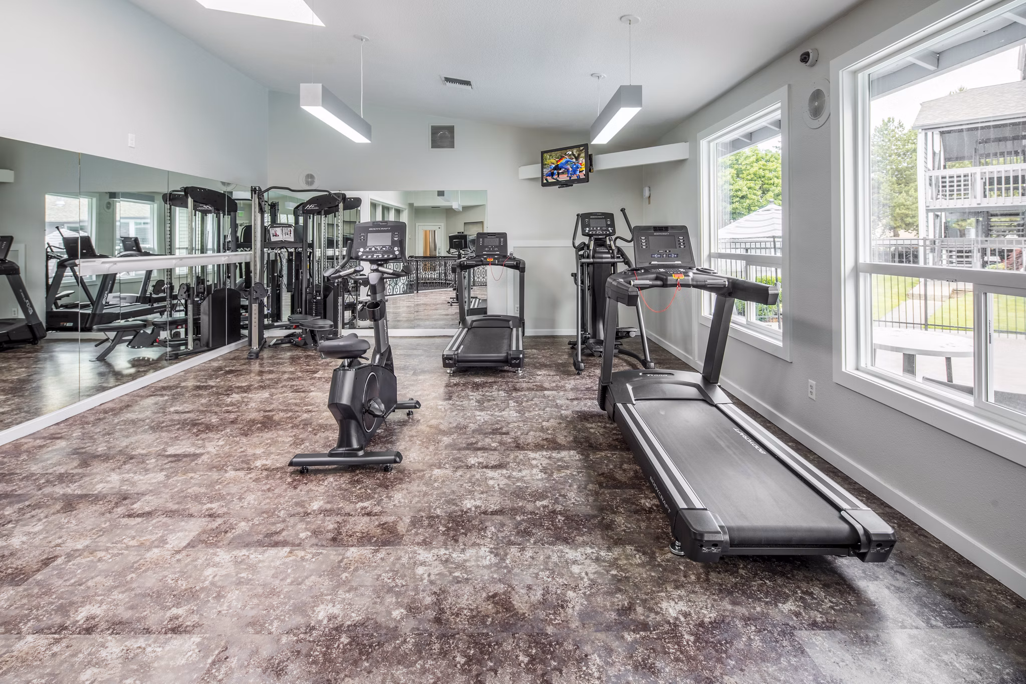 State-of-the-art fitness center with modern equipment at Avana at Happy Valley Apartments