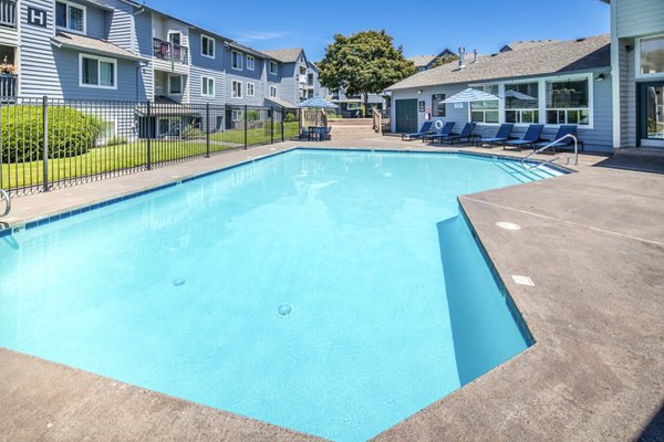 Rooftop pool with sun loungers at Avana at Happy Valley Apartments