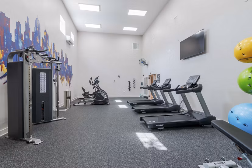 fitness center at Estancia at City Center Apartments