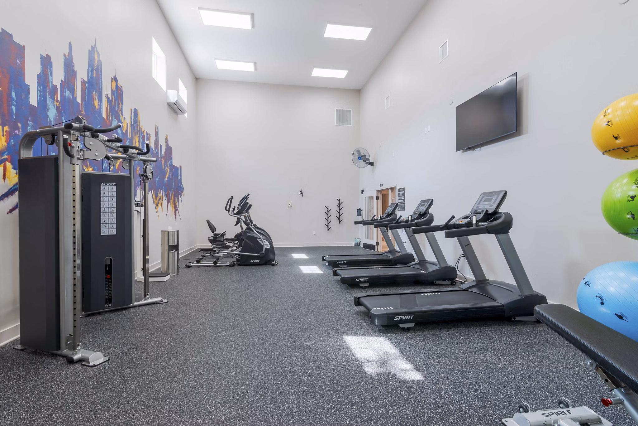 fitness center at Estancia at City Center Apartments