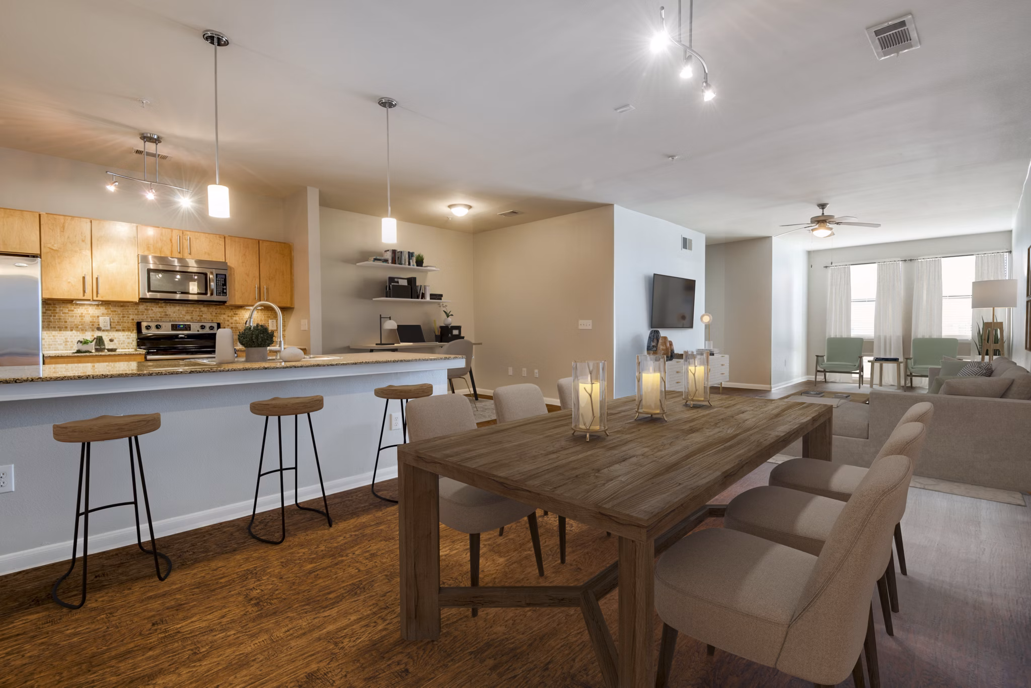 dining room at The Lofts at City Centre Apartments