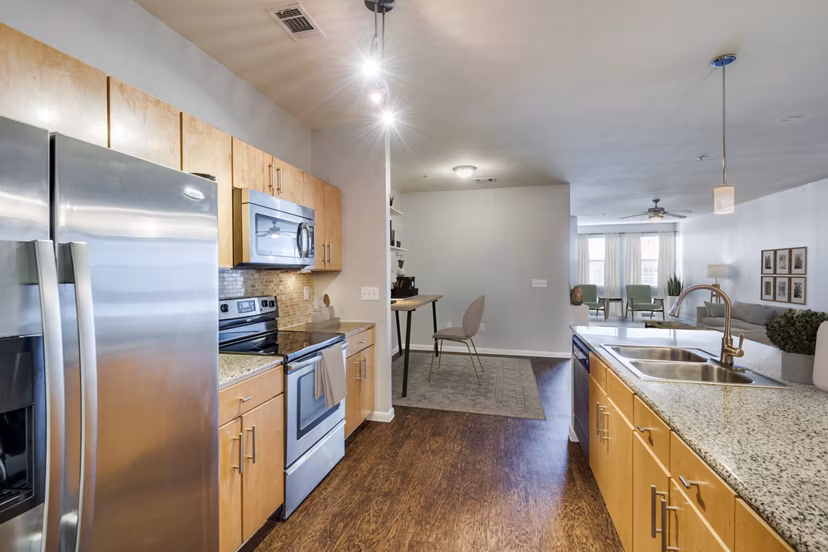 kitchen at The Lofts at City Centre Apartments