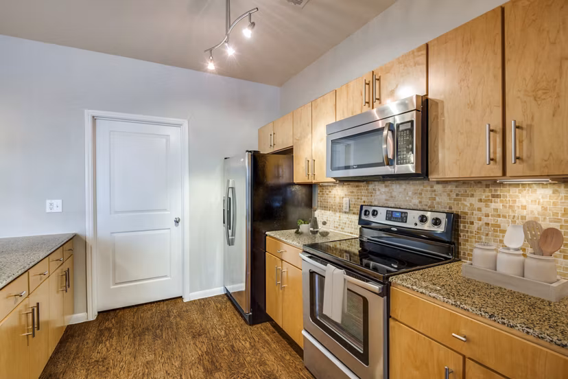 kitchen at The Lofts at City Centre Apartments