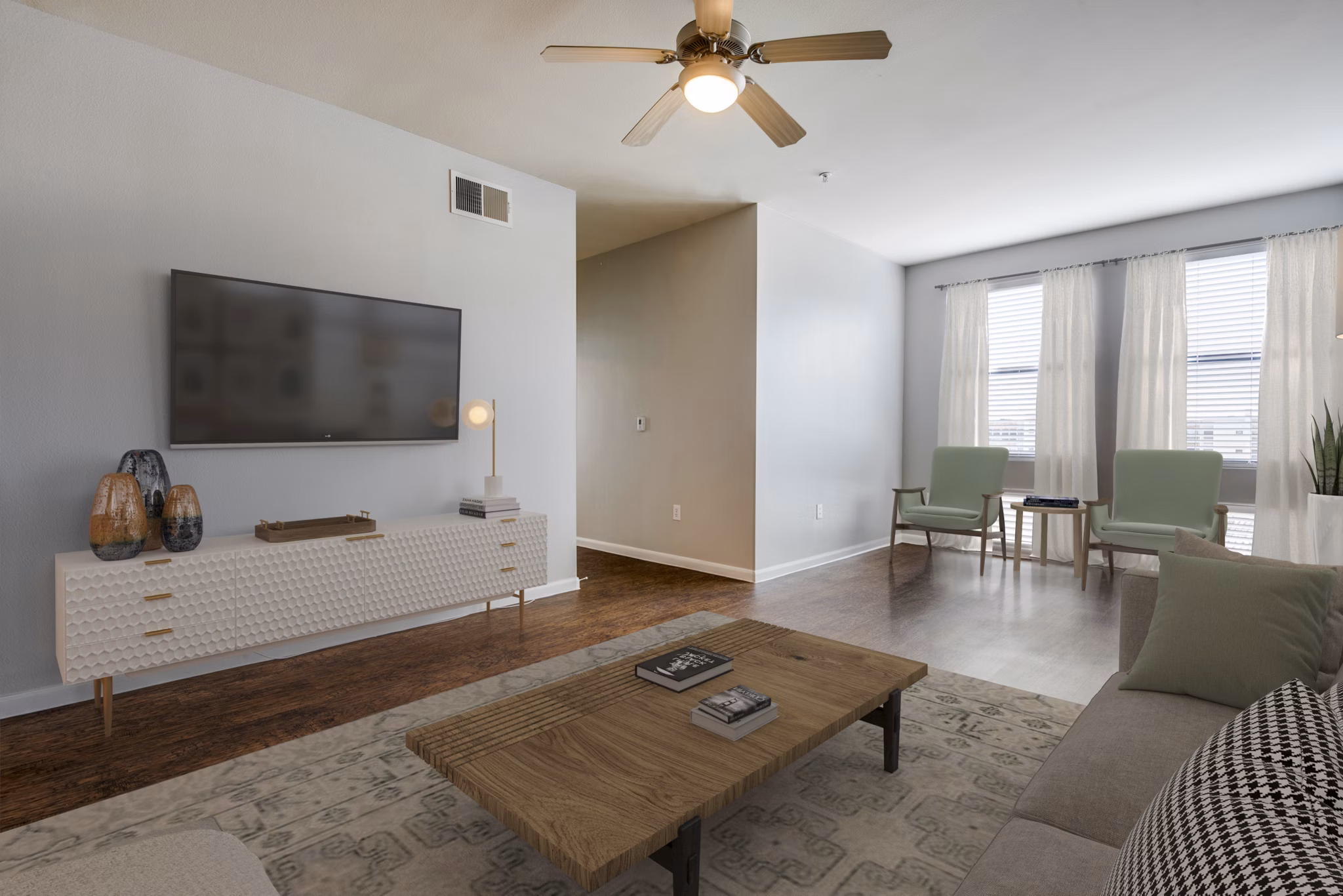 living room at The Lofts at City Centre Apartments