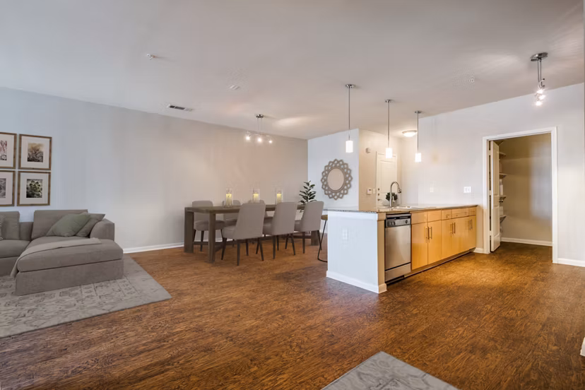 living room at The Lofts at City Centre Apartments