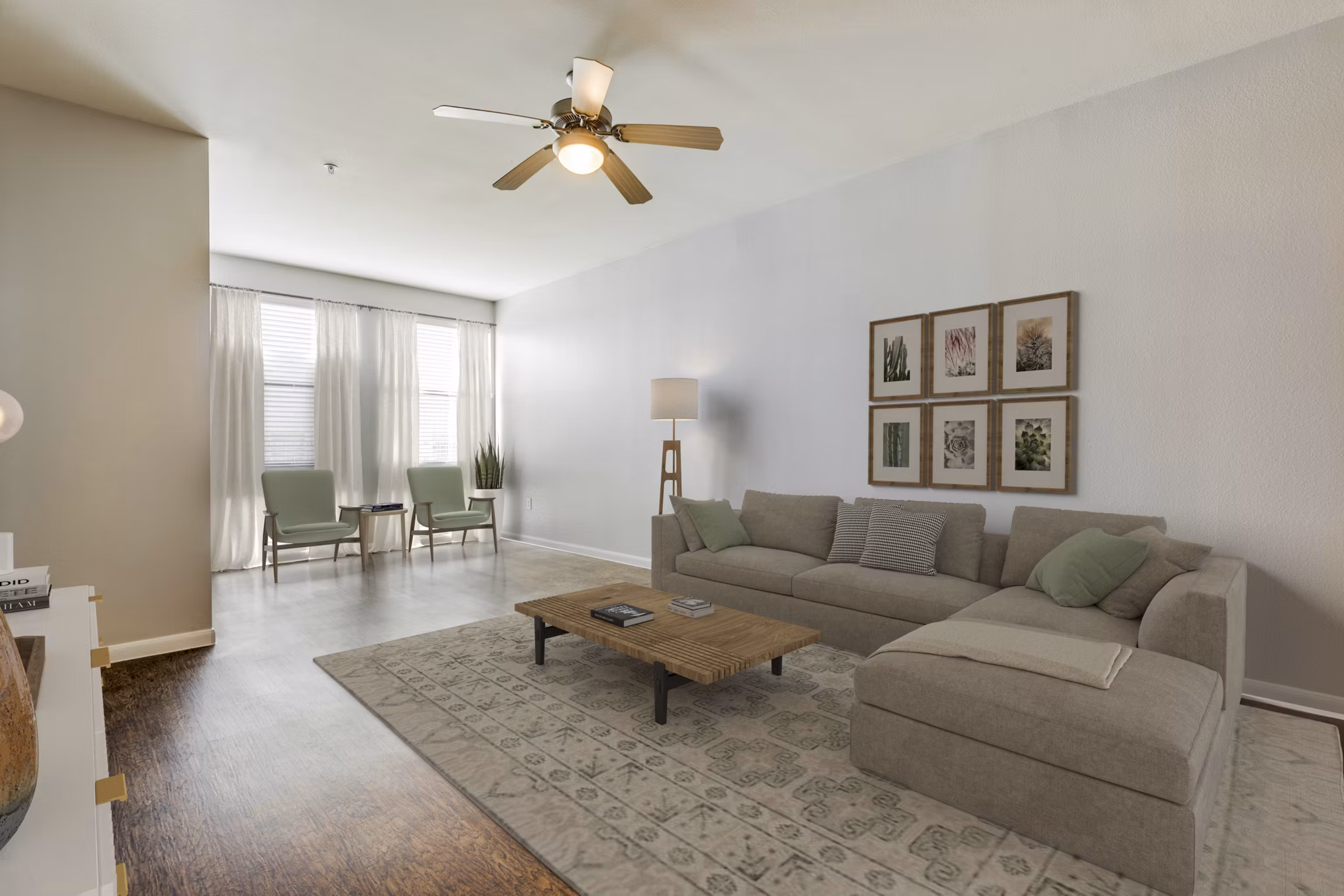 living room at The Lofts at City Centre Apartments