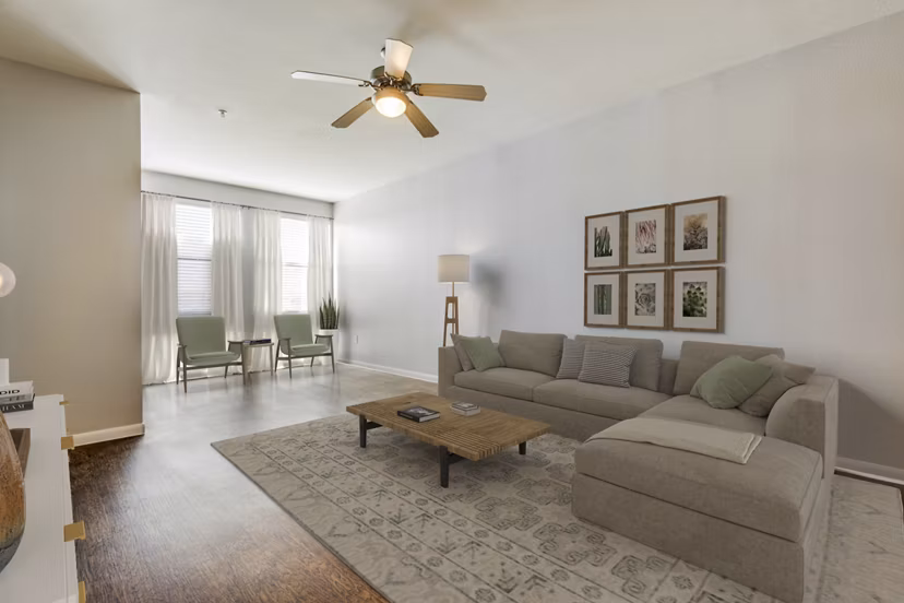 living room at The Lofts at City Centre Apartments