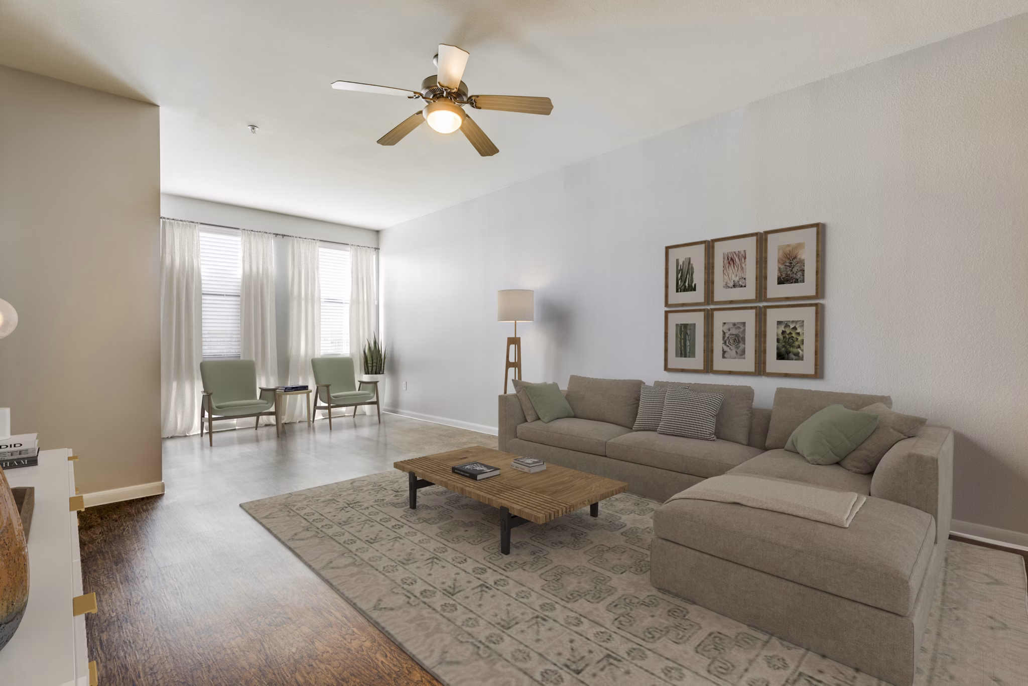 living room at The Lofts at City Centre Apartments