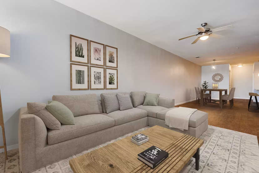 living room at The Lofts at City Centre Apartments