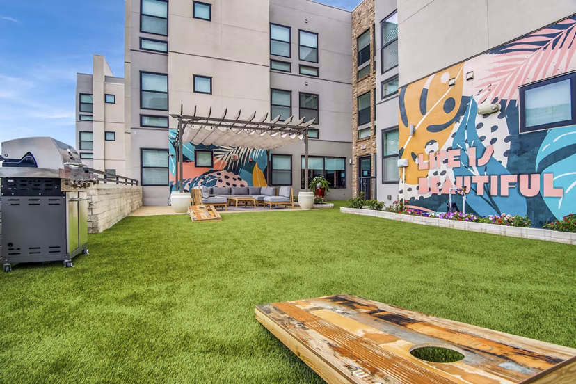 patio/recreational area at The Lofts at City Centre Apartments