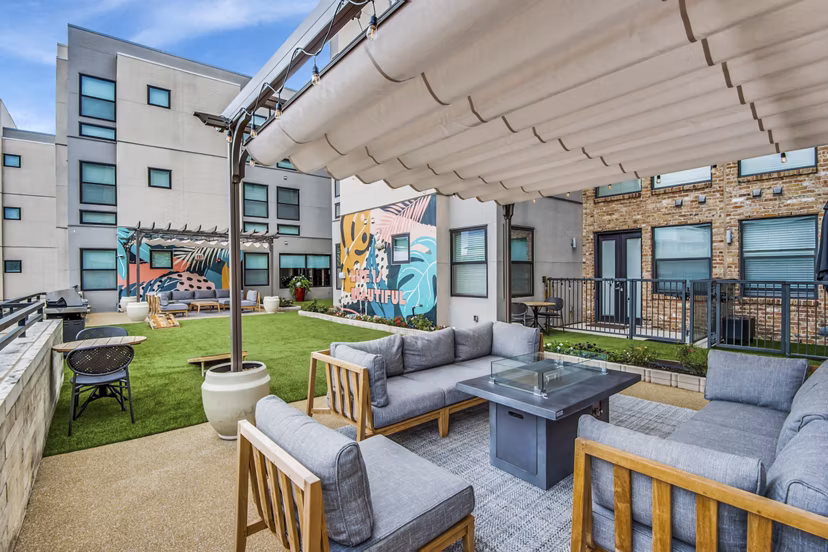 fire pit/patio at The Lofts at City Centre Apartments
