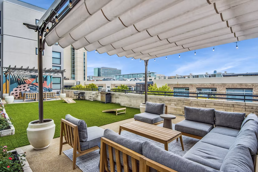 patio at The Lofts at City Centre Apartments