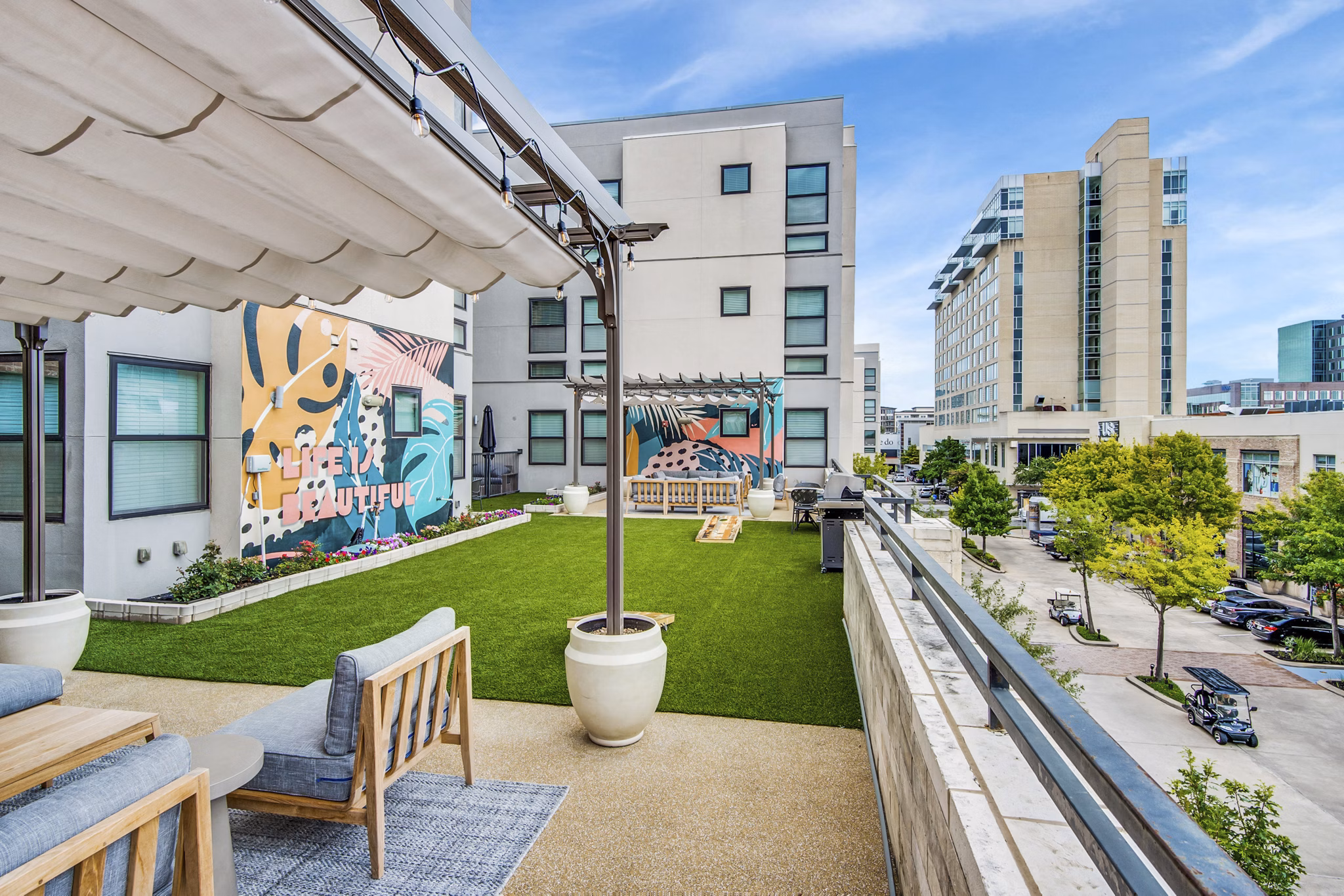 patio at The Lofts at City Centre Apartments