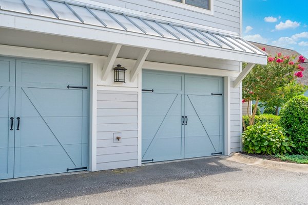 Garage with sleek spaces at Homestead at Hartness Apartments