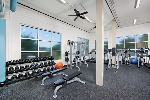 Luxurious fitness center with modern equipment at The Boulevard Apartments for a healthy lifestyle