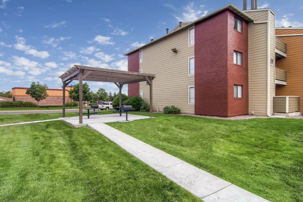 exterior and bbq grill area at Terra Vista at the Park Apartments