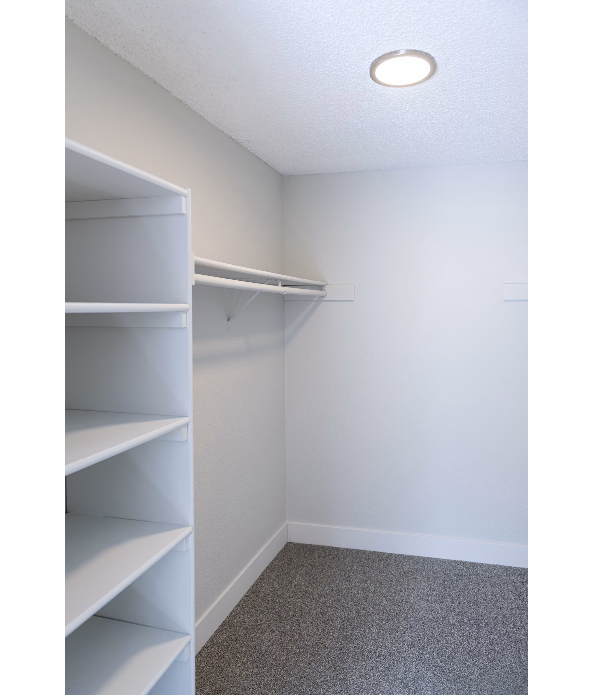Spacious bedroom closet with ample storage space in Terra Vista at the Park Apartments