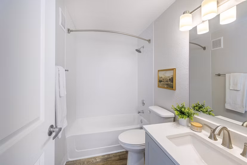 Spacious bathroom with modern fixtures at Terra Vista at the Park Apartments with luxury features