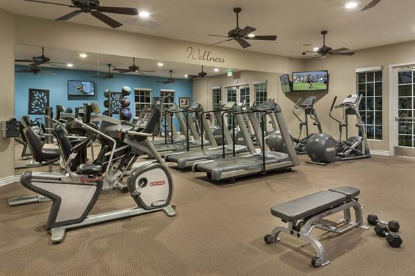 fitness center at Overture Riverwalk Apartments