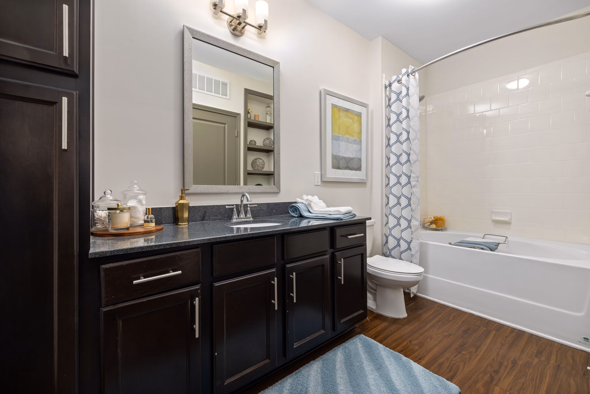 Modern bathroom with sleek fixtures at Midtown Green Apartments