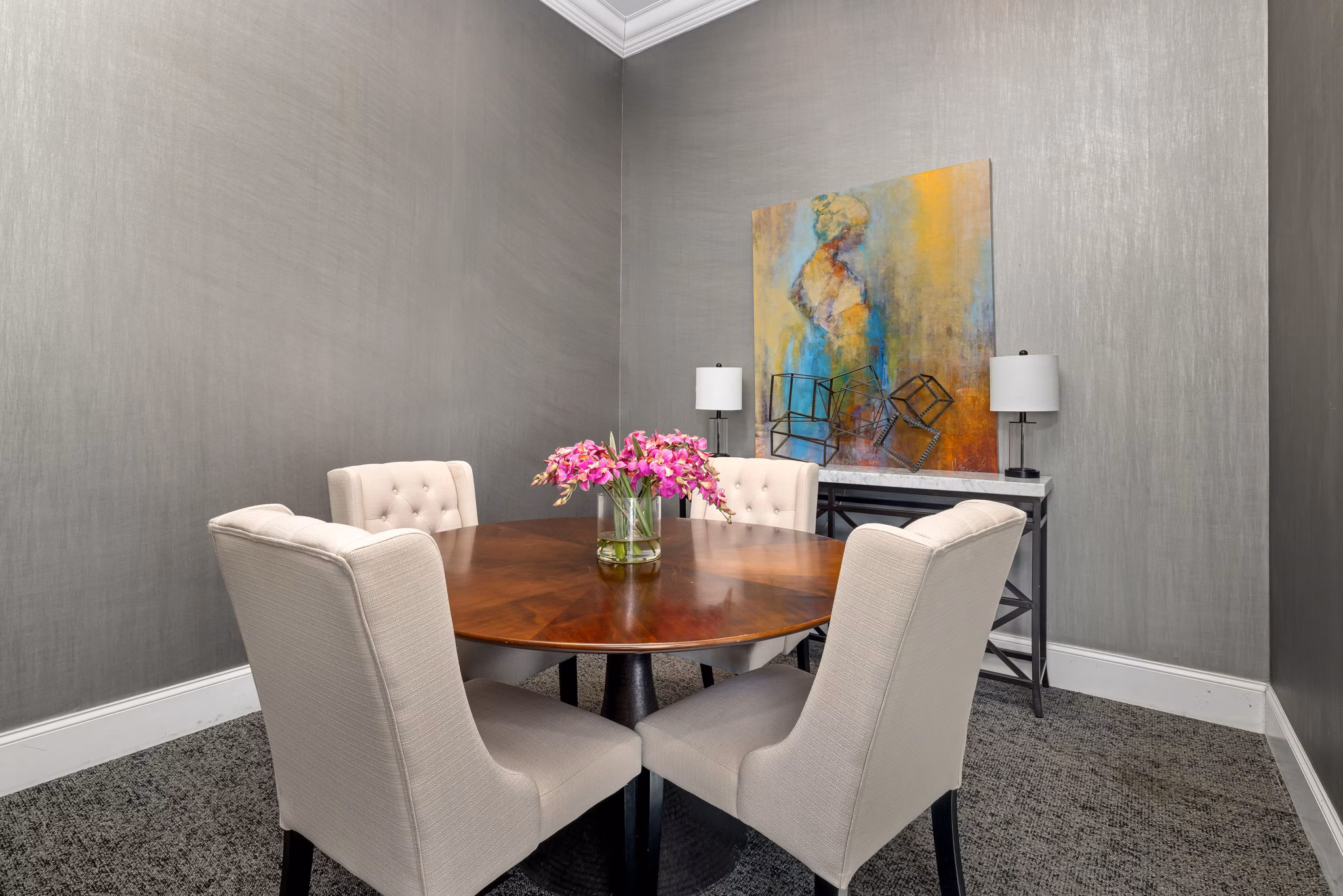 Elegant community clubhouse with modern furnishings at Midtown Green Apartments, perfect for socializing and relaxation