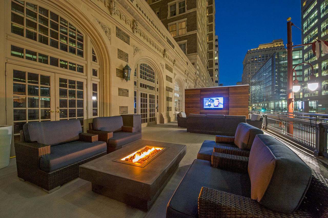 Roof deck at The Rice