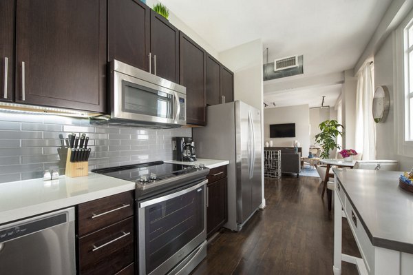 kitchen at The Rice Apartments