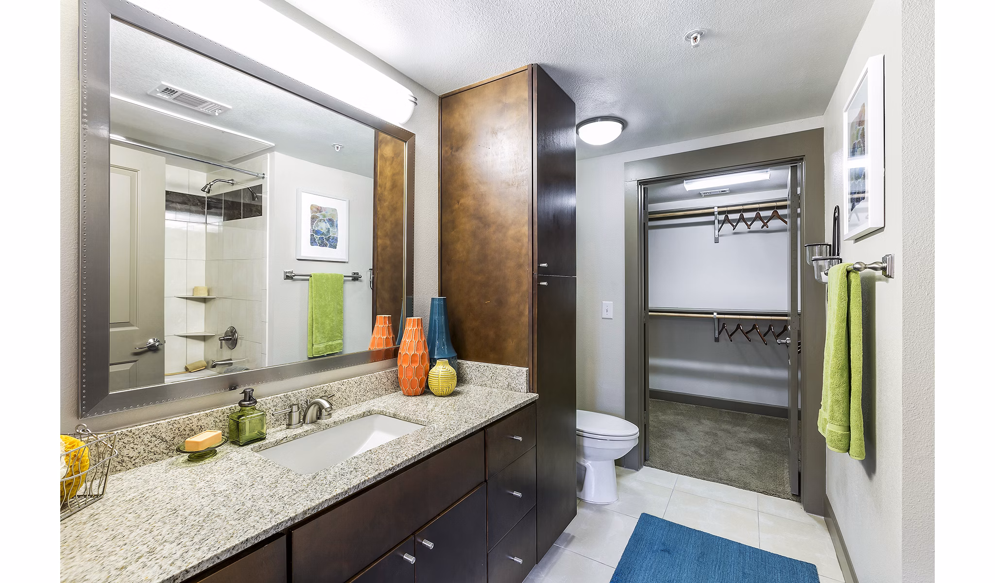 Modern bathroom with sleek fixtures at Pressler Apartments