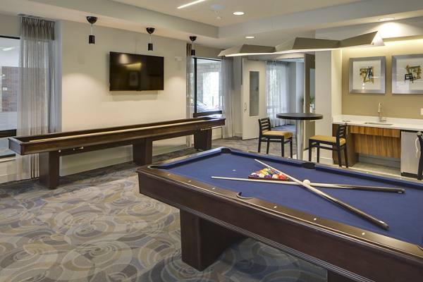 game room at Elan Uptown Luxury Apartments