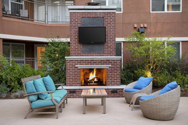fire pit at Helios Apartments