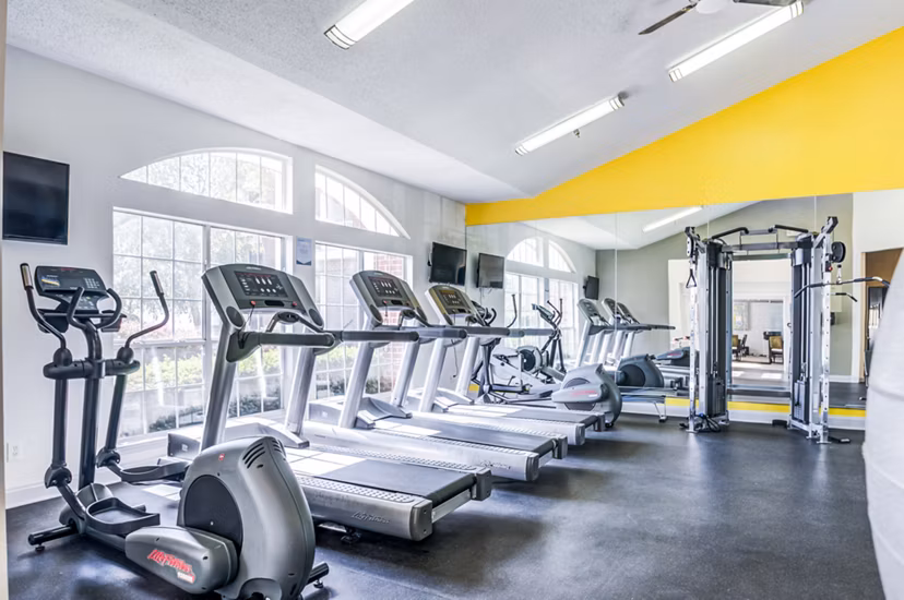 fitness center at Christina Mill Apartments