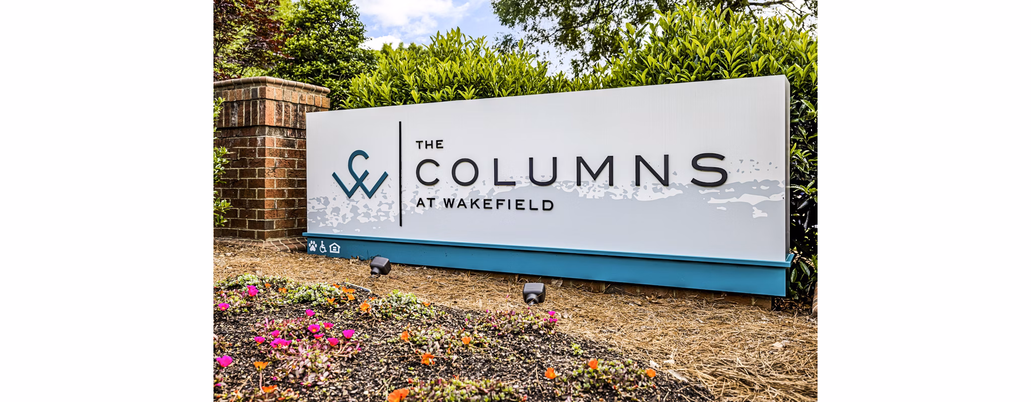 Columns at Wakefield: Elegant signage at luxury apartments