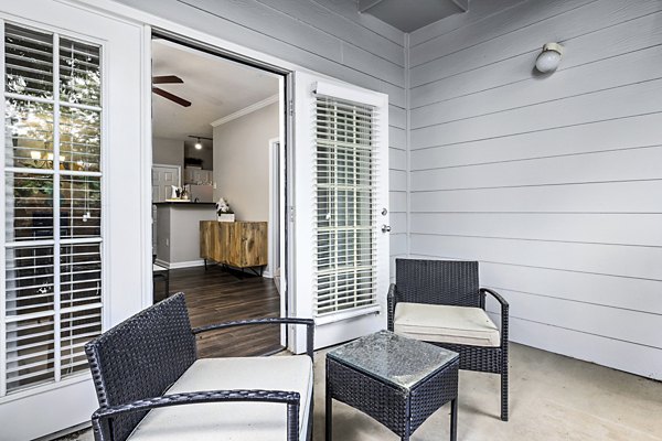 Elegant patio with outdoor seating at Columns at Wakefield luxury apartments