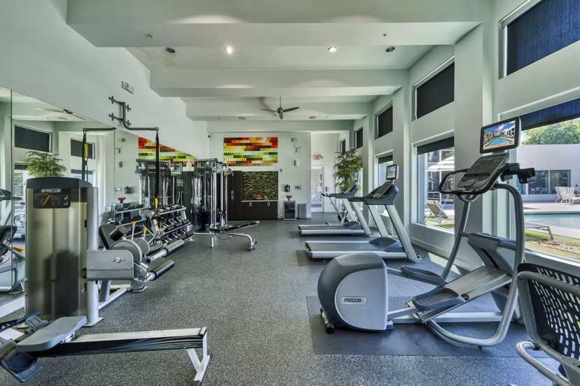 State-of-the-art fitness center with modern equipment at Seven Apartments, ideal for maintaining a healthy lifestyle