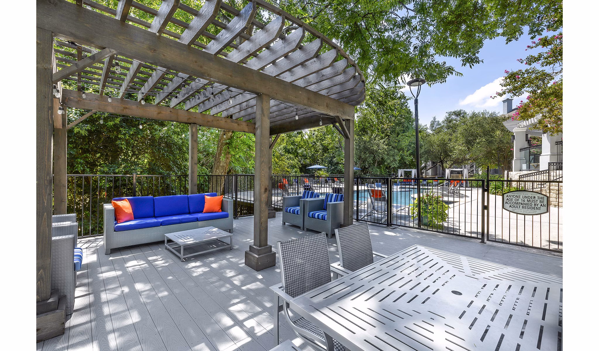 Private balcony overlooking scenic views at Folio Apartments, luxury living community by Greystar