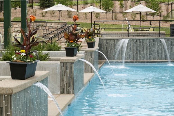 Resort-style swimming pool at HiLine at Littleton Commons Apartments