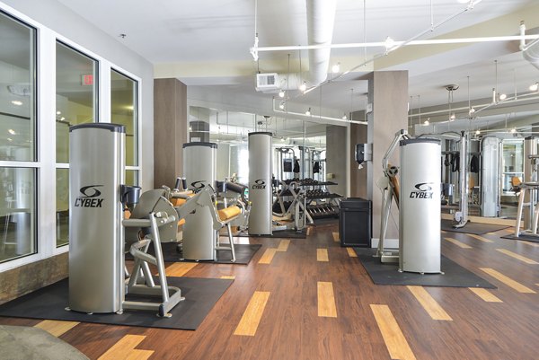 Modern fitness center with state-of-the-art equipment at Avana Westside Apartments for luxury living and wellness