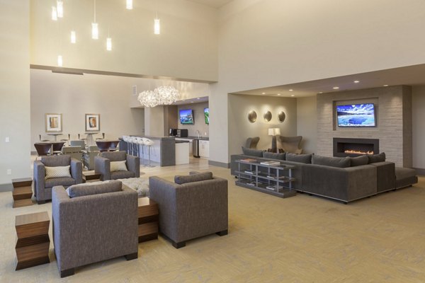 Luxury clubhouse with modern design at One Lakes Edge apartments in Woodlands