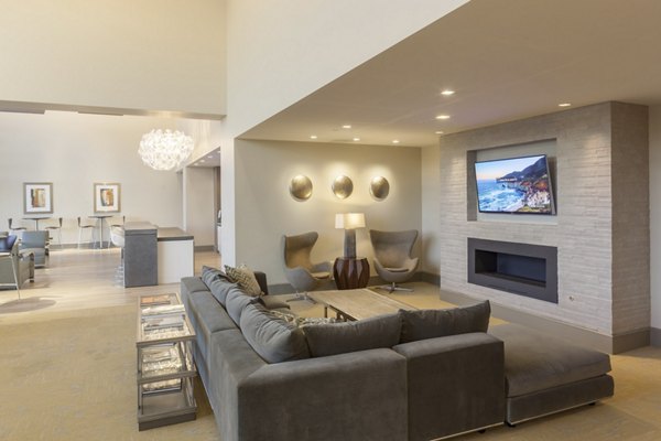 Clubhouse with modern design elements at One Lakes Edge luxury apartments, perfect for social gatherings and community events