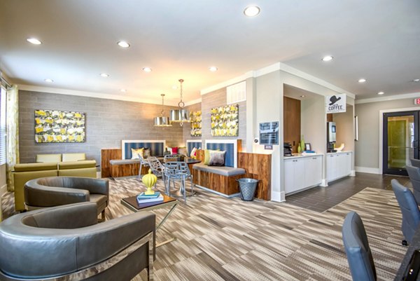 Elegant clubhouse with modern seating at Jones Grant Luxury Apartments